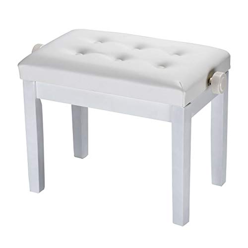 DoubleBlack Banco Piano Regulable Banqueta Teclado Silla Piano Blanco