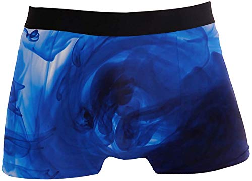 DUTRIX Ropa Interior para Hombre del día de San Valentín Calzoncillos Tipo bóxer Divertidos, Suave y Transpirable, pequeño Remolino de Tinta Azul