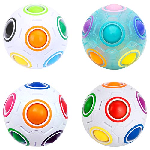 Easehome Magic Rainbow Ball 4 Pack Rainbow Speed Puzzle Cube Magico Cubo Educación Juguetes para Niños