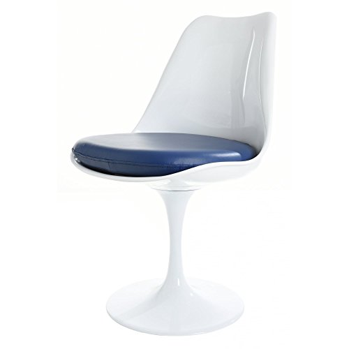 Eero Saarinen Blanco Y Marino PU Tulip Estilo Silla