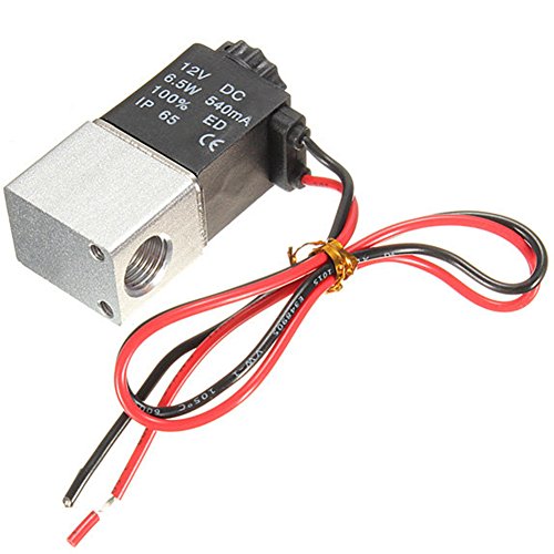 Electroválvula de aire eléctrica de 1/4" DC 12V 2 vías normalmente cerrada válvula de aire electromagnética de aluminio neumática