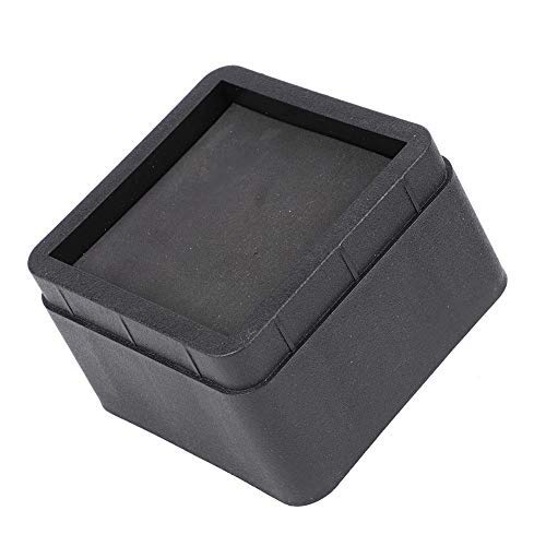 Elevadores de cama negros de 4 piezas o elevadores de muebles, elevadores de cama apilables duraderos Cuadrado negro Patas de muebles de 2 "Protectores de pies de piso Elevadores de cama de servicio p