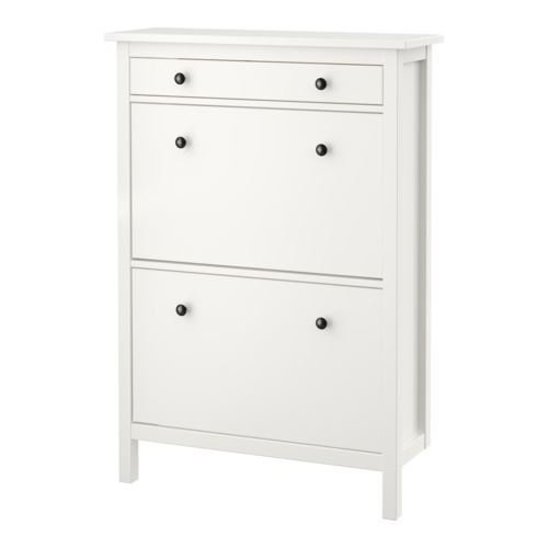 eLisa8 HEMNES – Zapatero con 2 Compartimentos, Color Blanco