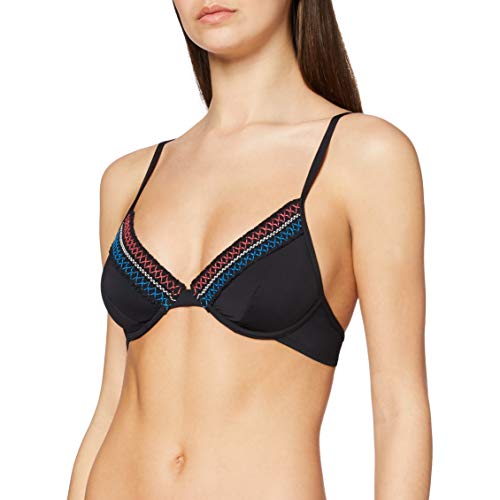 Esprit Blanca Beach High Apex MF Tops de Bikini, Negro (Black 001), 90D para Mujer