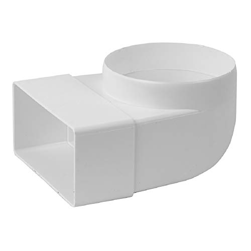 Europlast 55x110mm 103mm deflexión 90 °, de escape canal de conducto de aire del tubo de ventilación de escape plana-redonda rectangular, tubo/conducto conector