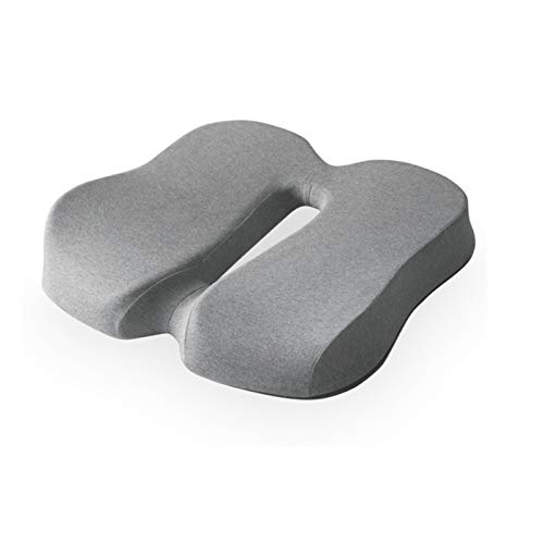 F-HOME Almohadillas De Asiento, Cojín De Oficina Espuma Transpirable Hermosas Nalgas Engrosadas Hemorroides Estera Ortopédica (Color : Light Gray)