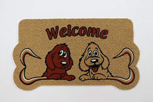 Felpudo Entrada Casa Original Divertido Fibra Perro Hueso Welcome 40x70