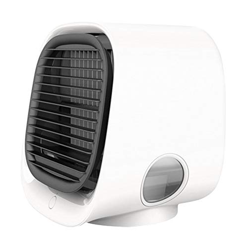 Fenshan223 Aire Cooler Fan Mini Desktop Air Acondicionador de Aire con luz Nocturna Mini USB Agua Agua Ventilador Humidificador Purificador Multifunción Verano (Color : White)