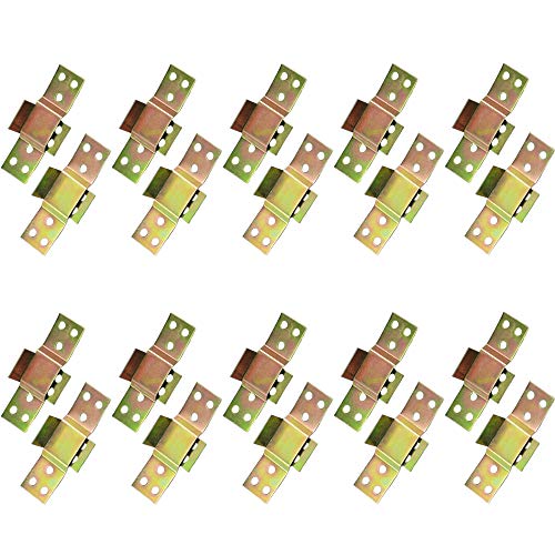 Fijaciones De Esquina Soporte De Riel De Cama De Metal Bisagras Para Cama De Alta Resistencia Bisagra Del Sofá Conector De Fijación De Muebles Mecanizado Cnc Cromado En Amarillo Muy Robusto （10pcs）