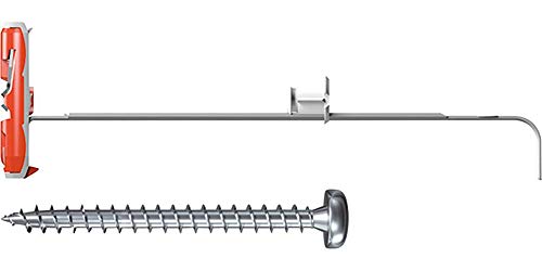 fischer 539025 Duotec 10 S PH, panhead, 2 componentes, cavidades para fijación en placas de yeso, madera y acero, tacos y 25 tornillos, Gris y rojo