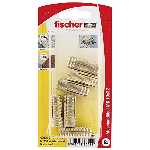 Fischer latón tacos MS, 10 x 32 K SB-tarjeta, 90522