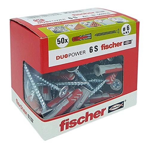 Fischer - Tacos Duopower con tornillo, gris, 544016