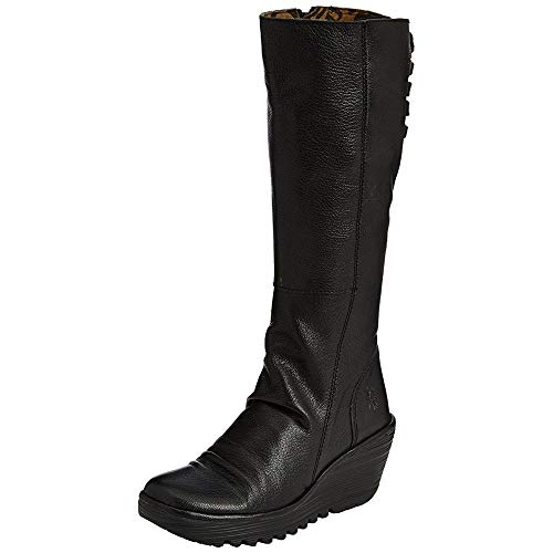 Fly London Yust - Botas de cuero para mujer, Negro (Black 029), 39 EU