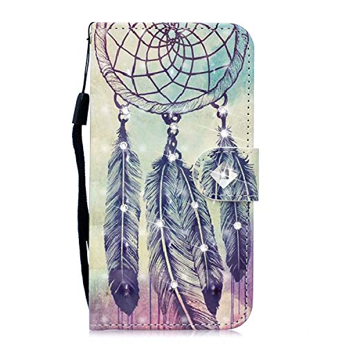 Funda Búmina para Samsung Galaxy A21s 3D, hecha a mano, con piedras brillantes, pintadas, de piel sintética, con tapa, tarjetero, función atril, para Samsung Galaxy A21s