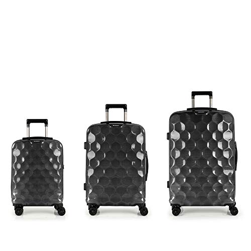 Gabol - Air | Set de Maletas de Viaje Rigidas de Color Negro con Maleta de Cabina, Trolley Mediano y Trolley Grande