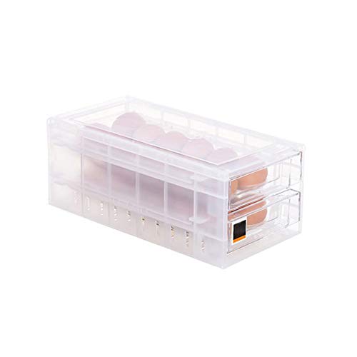 Gaocunh 24 Huevos Cajón Huevo Caja de almacenamiento, plástico transparente Huevo Contenedor de almacenamiento con tapa portátil Huevo Holder para