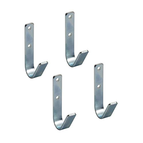 Gedotec Ganchos Pared Universales | Montaje en ángulo de acero galvanizado | Ganchos de suspensión multiuso para carga liviana y pesada, con una capacidad de carga de hasta 30kg | 35x82 mm | Set 4