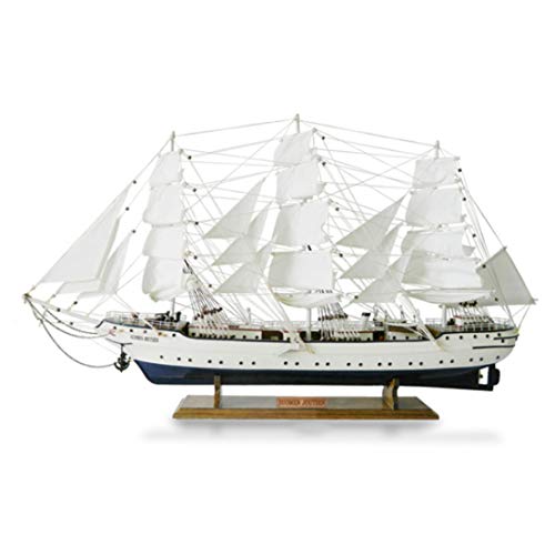 GEEFSU-Hecho a Mano Nave Madera Modelo de Barco de Vela Barcos de Vela Modelo Kit Decoración Estilo Juguete de Regalo del Mediterráneo 103 * 17 * 58Cm