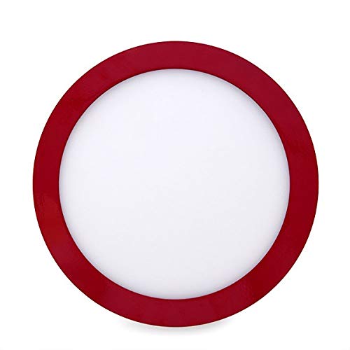 Greenice | Plafón LED Circular Superficie Ø215Mm 18W 1450Lm 30.000H Rojo | Downlight LED | Panel LED Techo | Lamparas de techo | Salón, Pasillos, Dormitorio, Oficina, Baños | Blanco Natural