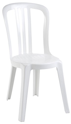 Grosfillex 49150004 Miami Chaise Bistrot, Blanco, 88 x 54 x 44 cm