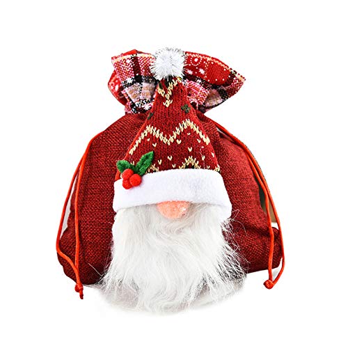 GuangHuan Navidad 3D Sueco Santa Gnomo dulces Bolsas Navidad Decoraciones Año Nuevo Regalos