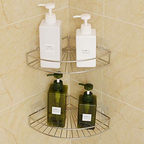 Hodzeed 2PCS Baño Estante Estantería de Esquina - Estante Ducha Adhesivo de Acero Inoxidable 304 para Champú Estante de Almacenamiento de Cocina