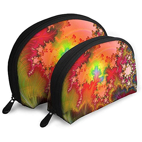 Hojas de Color Fantasy Mystery Bolsas portátiles Coloridas Bolsa de Maquillaje Bolsa de Aseo Bolsas de Viaje portátiles multifunción con Cremallera