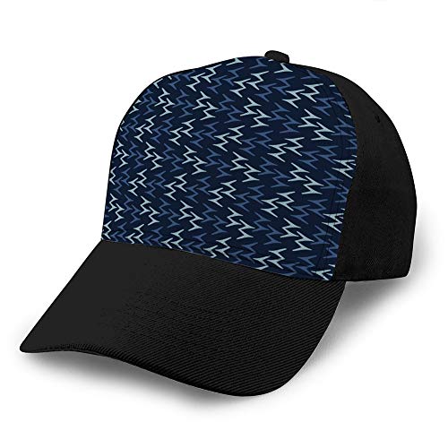 Holefg3b Sombrero de Vaquero de béisbol Estructurado Ajustable para Adultos, patrón de impresión de pie de pájaro de Tinte Azul índigo Abstracto, Gorra Snapback