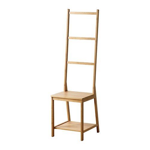 IKEA RAGRUND - Silla con toallero de bambú