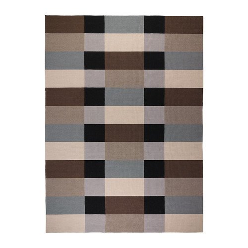 Ikea Stockholm - Rug, flatwoven, a Cuadros, marrón - 250x350 cm