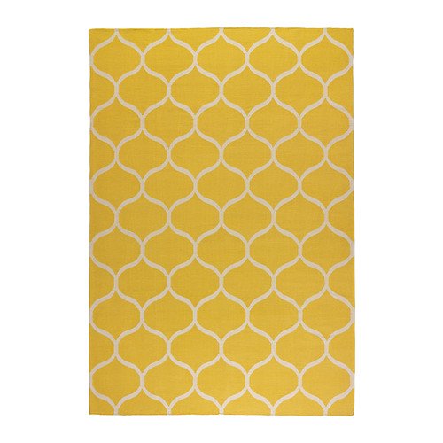 Ikea Stockholm – Rug, flatwoven, patrón de Red, Amarillo – 170 x 240 cm