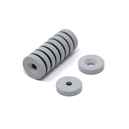 Imán De Neodimio Recubierto De PTFE Recubierto De 26 Mm De Diámetro X 6 Mm De Espesor X 6 Mm/sumidero De PTFE - Tirador De 6 Kg (Sur) (Paquete De 10)