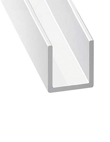 Jardin202 - Perfil de Aluminio Blanco en U - x3 unds - 2'10m