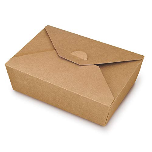 Jumi - Caja Take Away 2000 ML Kraft 337 gr - Pack 50 Unidades - Vajilla Eco Take Away - Sostenible KF0305-PACK