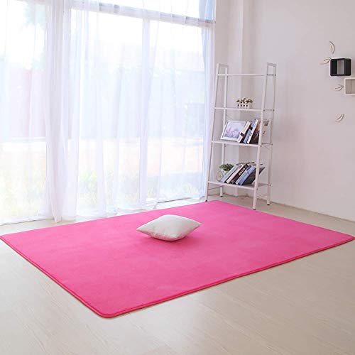 JXJ Sala de Estar Familiar Mesa de té Cojín para el Piso Casa de Alquiler de sofás Alfombra pequeña Habitación para niñas Dormitorio Mesita de Noche Alfombra para Gatear para niños-Rosa roja 200