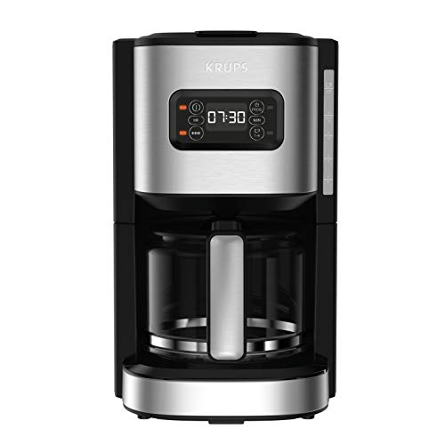 Krups Excellence KM480D10 - Cafetera eléctrica de acero inoxidable (1,25 L, programable, 24 horas, con función de 1/4 tazas, autoapagado, después de 30 minutos, antigoteo, KM480D10