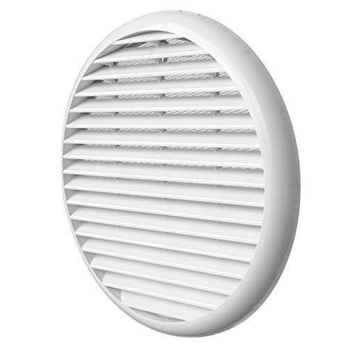 La Ventilazione TUR250B - Rejilla de ventilación redonda universal de plástico con muelles, blanca, diámetro 270 mm