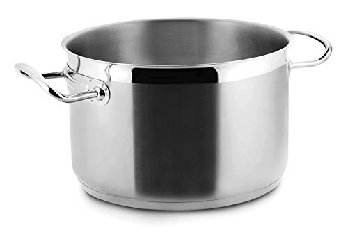 Lacor Cacerola Alta sin Tapa, INOX, Plata, 40 cm