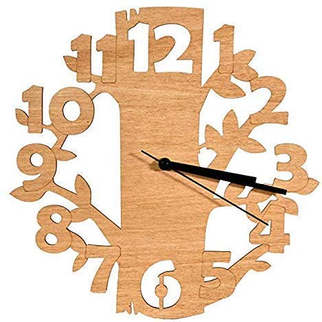 Laserò - Relojes de Pared de Madera - Diseño Ultra Moderno y Original - Relojes de Pared Hechos a Mano con Materiales de Calidad - Ideales para Cocina, salón y Dormitorio - Idea Regalo Creativo