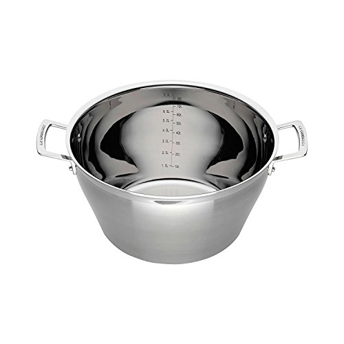 Le Creuset 3-Ply Cazuela para mermelada, Ø 30 cm, acero inoxidable, volumen 9,3 L, para todo tipo de fuentes de calor (incl. inducción), metálico