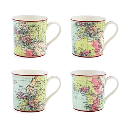 Lesser & Pavey – "World Traveller Taza, Multicolor, Set de 4