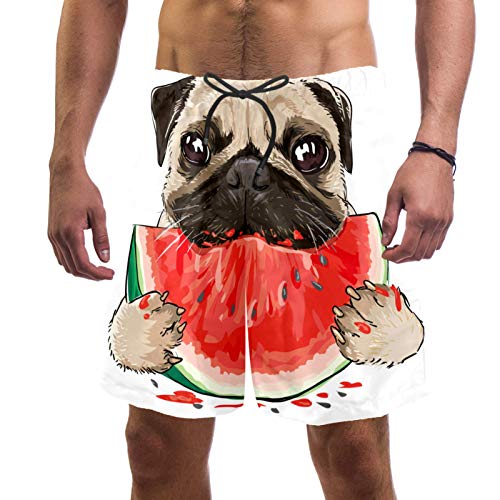 LORVIES Bulldog Comger de la sandía - Bañador para hombre, secado rápido, talla L multicolor L