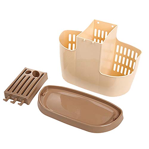 LUCHAO 1 PCS Multifunción Estanterías de Platos Platos Chopsticks Cubiertos Almacenamiento Rack Titular de Drenaje Soporte Soporte Herramienta de Cocina Creativa (Color : Khaki)