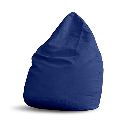 Lumaland Beanbag PUF otomano Puff Lujo XL Plus Comfortline 220 lt Costuras reforzadas: Azul Royal