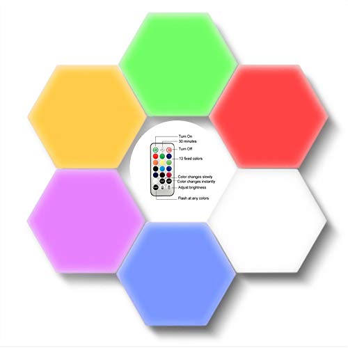 Luz de pared LED cuántica hexagonal que empalma luces RGB luces de noche