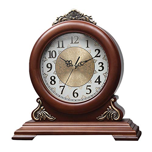 LWLEI Reloj de Mesa de Madera, Relojes de Manto clásicos, Reloj de Escritorio de Madera Personalizado, Reloj de Soporte clásico para Escritorio, Armario, mesita de Noche Relojes de Escritorio