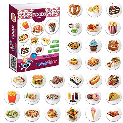 MAGDUM 30 Comida Photo Kit Pretend Play Cocina Juguete- Imanes Nevera para Niños- Juguete Imitación Role Play Toy Juguete Comida para Niños Niñas 3 Años- Educación Infantil CUMPLEAÑOS Navidad Regalo