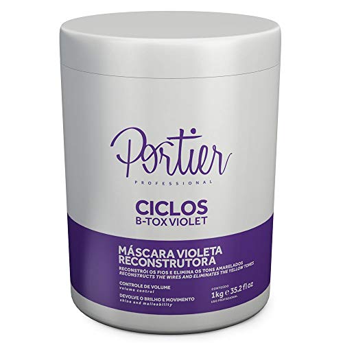 Mascarilla Brasileña Suavizante Profesional Portier B-TOX VIOLETA (sin FORMOL) 1L