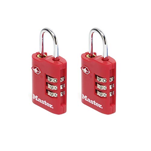 Masterlock RY92815 - Juego de candados de combinación (cierre TSA, 2 x 30 mm, 2 unidades)