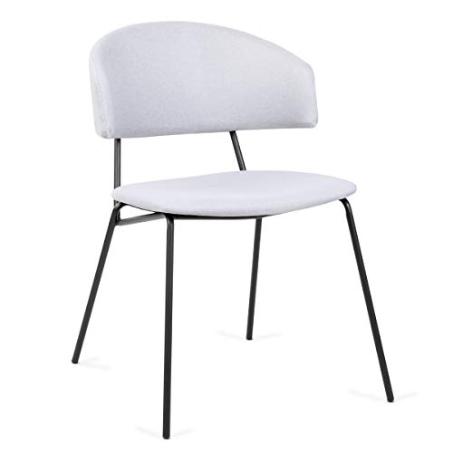 Mc Haus SHIRA - Pack 2 sillas nórdicas comedor cocina tapizadas, salón oficina dormitorio, respaldo y asiento acolchados, 57x54x77,5cm, Color Beige
